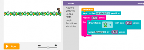 Drawing patterns in code.org | Help Kids Create